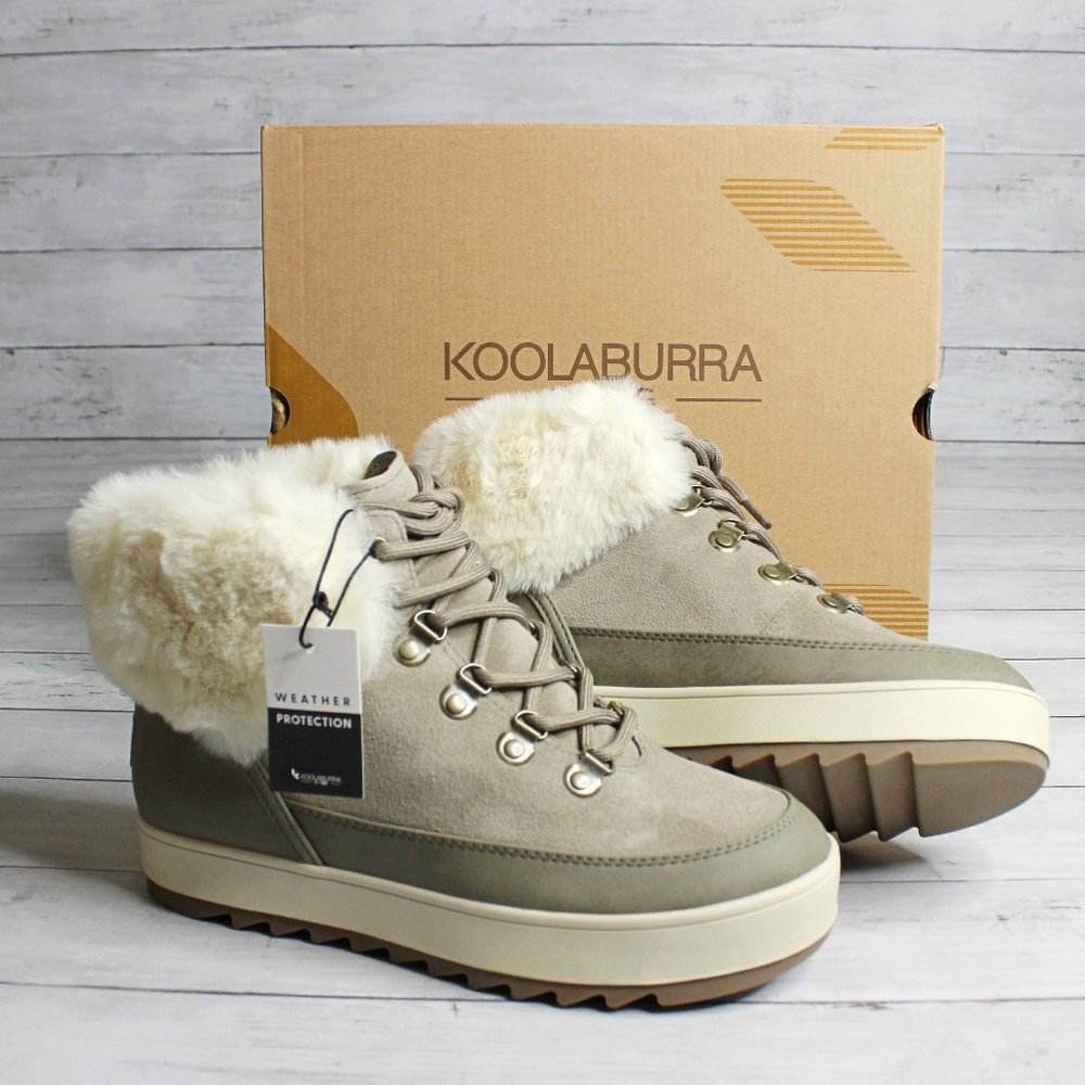 Koolaburra by Ugg Women's Winter Boots Size 8 Suede Leather Lace Fur